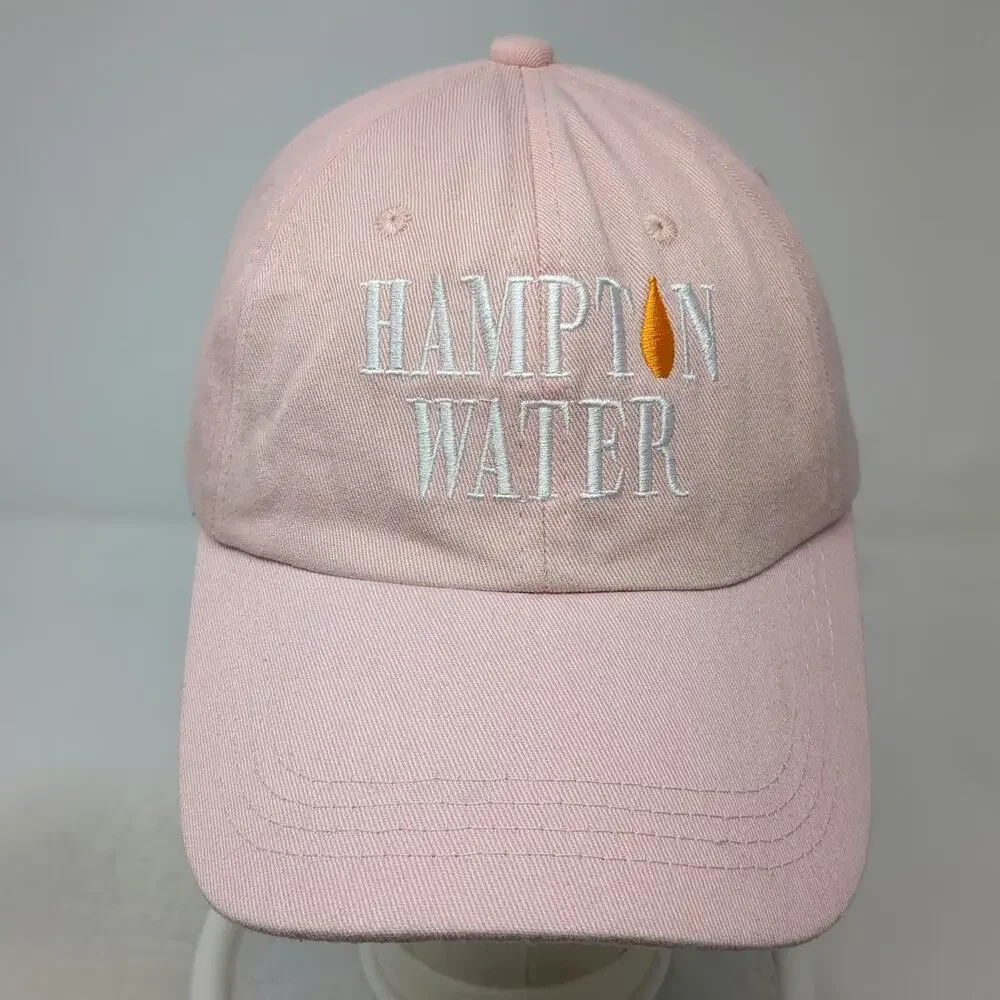 Hampton Water Rosé Wine Baseball Cap Pink One Size Adjustable Slideback Hat